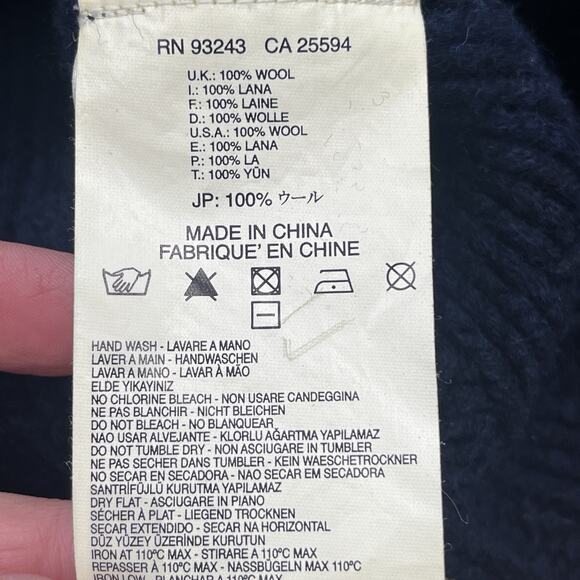 Vintage Diesel Gold Label Y2K Wool Sweater Chunky Mixed Cable Knit Small Blue - Picture 10 of 14